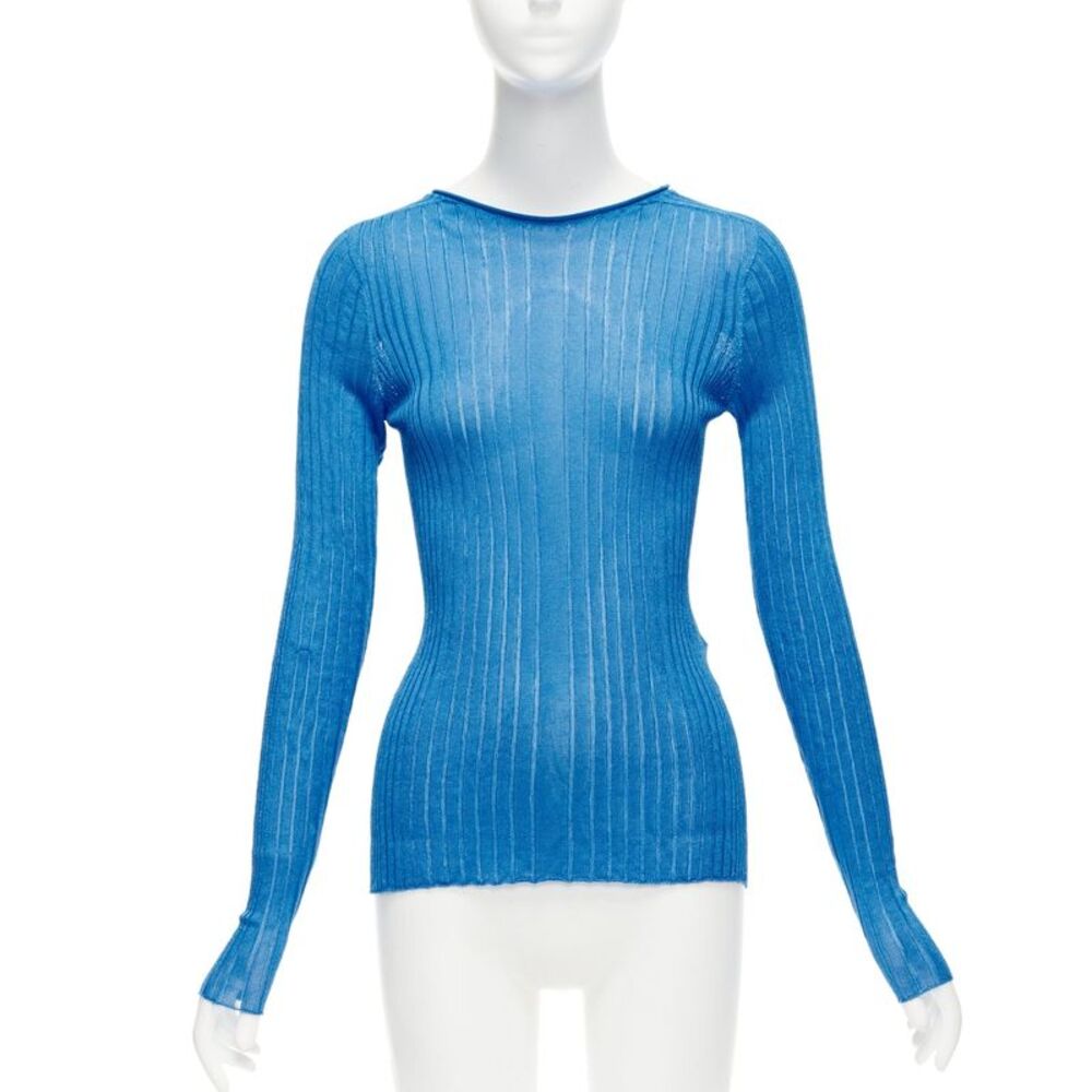 Celine Viscose Bateau Ribbed Sweater